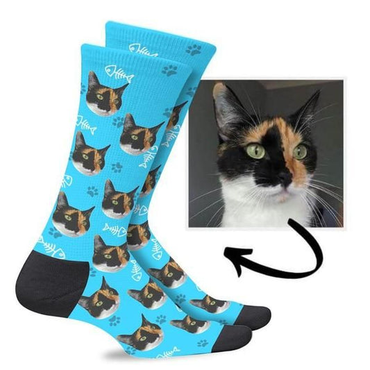 Custom Cat Face Socks
