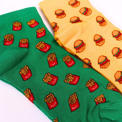 Burger & Fries Socks Combo – A Perfect Pair for Food Lovers!