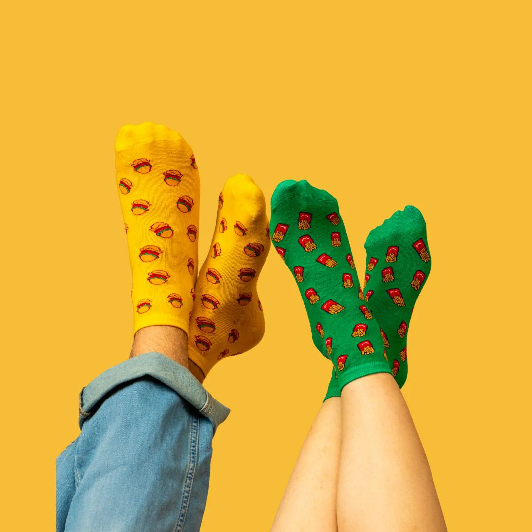 Burger & Fries Socks Combo – A Perfect Pair for Food Lovers!