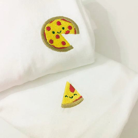 Pizza & Slice Matching Couple TSHIRTS🍕❤️