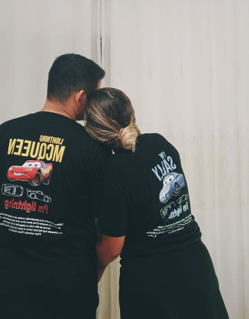 Lightning McQueen & Sally Matching T-Shirts – Perfect for Car Lovers!