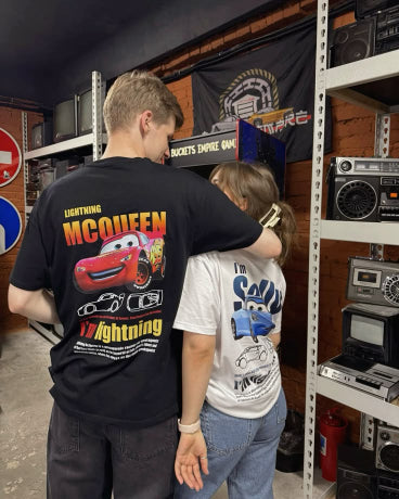 Lightning McQueen & Sally Matching T-Shirts – Perfect for Car Lovers!