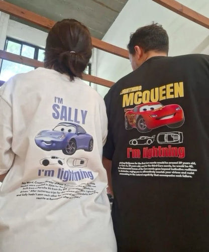 Lightning McQueen & Sally Matching T-Shirts – Perfect for Car Lovers!